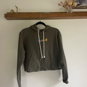 Handmade quilted Olive Green Hoodie with Fish Design